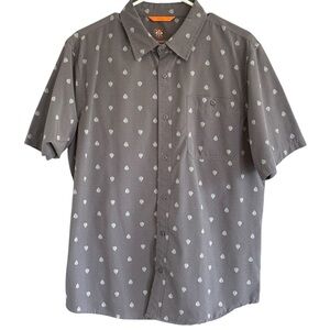Mountain & Isles Mens Arrow Gray Button Down Shirt Size Medium